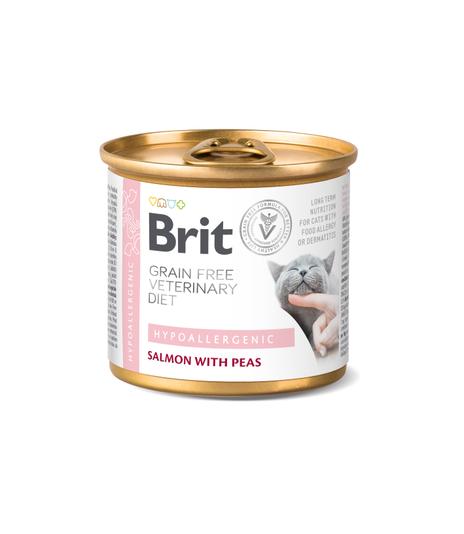 Brit Veterinary Diets Cat GF Hypoallergenic Salmon & Pea 200g