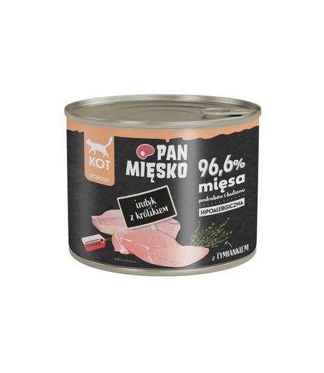 Pan Mięsko dla kota Indyk z królikiem 200g