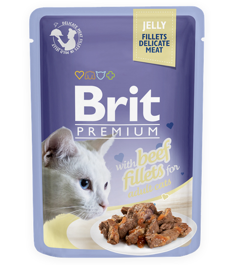 Brit Premium Cat Adult Beef Fillets w galaretce 85g