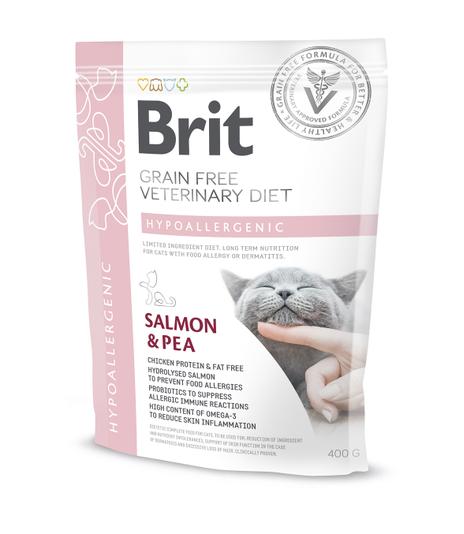 Brit Veterinary Diets Cat GF Hypoallergenic Salmon & Pea 400g