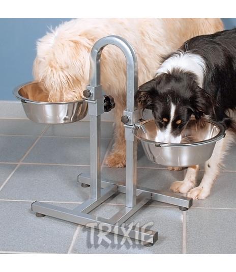 Stojak regulowany z miskami 2,88l