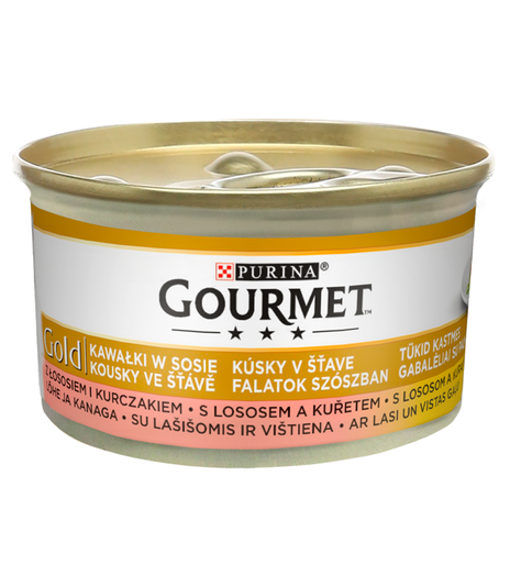 Gourmet Gold 85g - z łososiem i kurczakiem w sosie