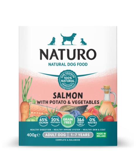 Naturo Grain Free łosoś z ziemniakami i warzywami 400g