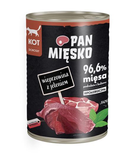 Pan Mięsko dla kota Wieprzowina z jeleniem 400g
