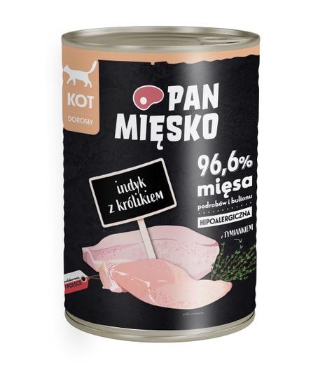 Pan Mięsko dla kota Indyk z królikiem 400g