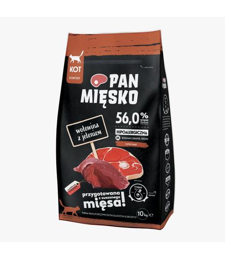 Pan Mięsko dla kota  Wołowina z jeleniem  M 10kg