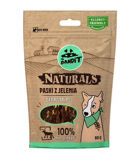 Mr. Bandit Naturals Paski z jelenia 80g
