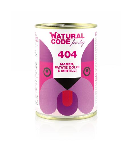 Natural Code DOG 404 beef, sweet potatoes, bluberries 400g