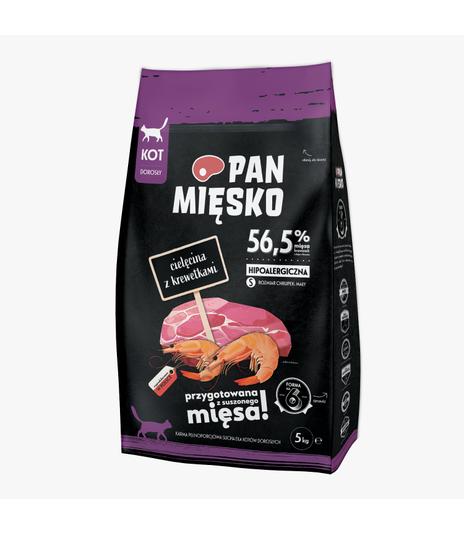 Pan Mięsko dla kota Cielęcina z krewetkami S 5kg