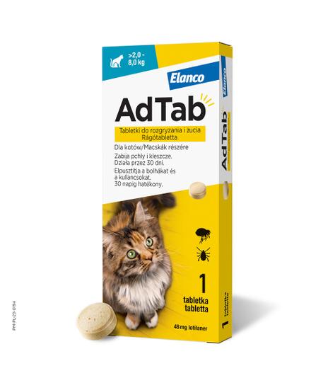AdTab tabletka na kleszcze i pchły dla kota (>2-8kg)