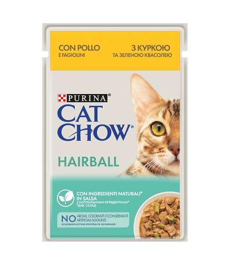 Purina Cat Chow Hairball z kurczakiem i zielona fasola 85g