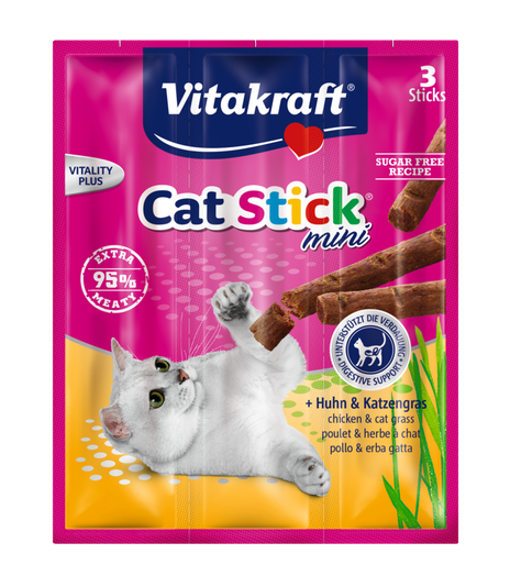 Vitakraft Cat-Stick Mini - Kurczak i trawa