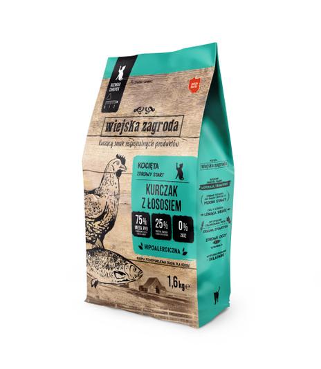 Wiejska Zagroda Kurczak z łososiem dla kociąt 1,6kg