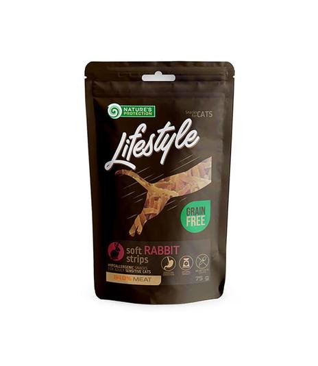 Nature's Protection Lifestyle Cat Snack Soft Rabbit Strips 75g