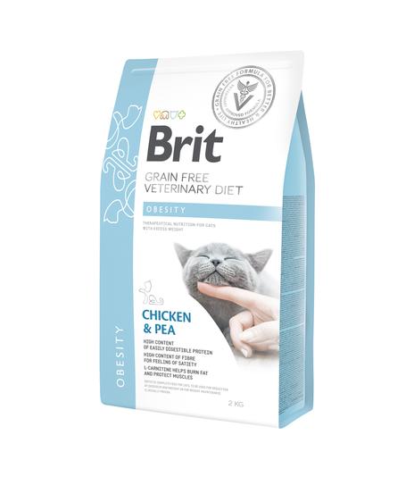 Brit Veterinary Diets Cat GF Obesity Chicken & Pea 2kg