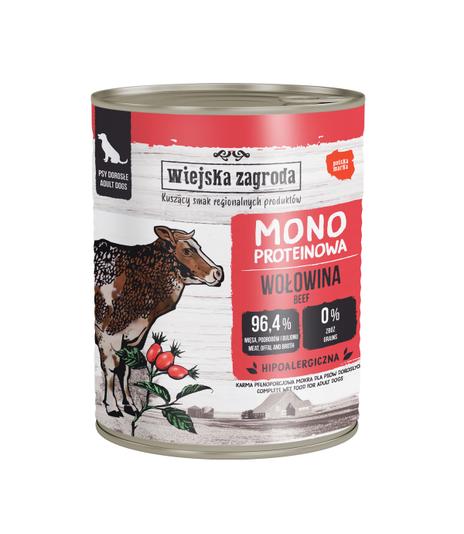 Wiejska Zagroda Mono Wołowina dla psa 800g
