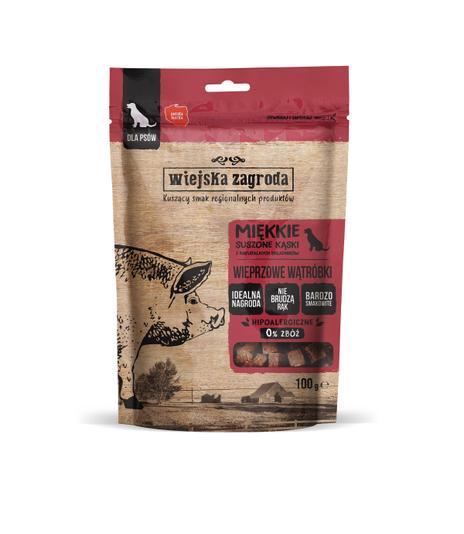 Wiejska Zagroda Przysmak dla psa Wieprzowe Wątróbki 100g
