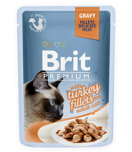 Brit Premium Cat Adult Turkey Fillets w sosie 85g