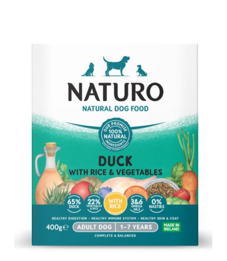 Naturo kaczka z ryżem i warzywami 400g