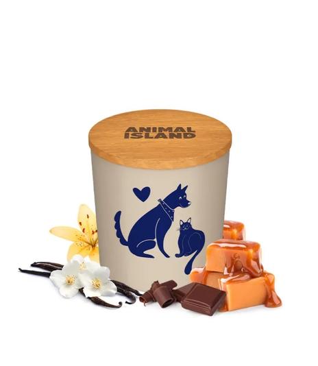 Animal Island świeca beżowa Wanilia & Karmel