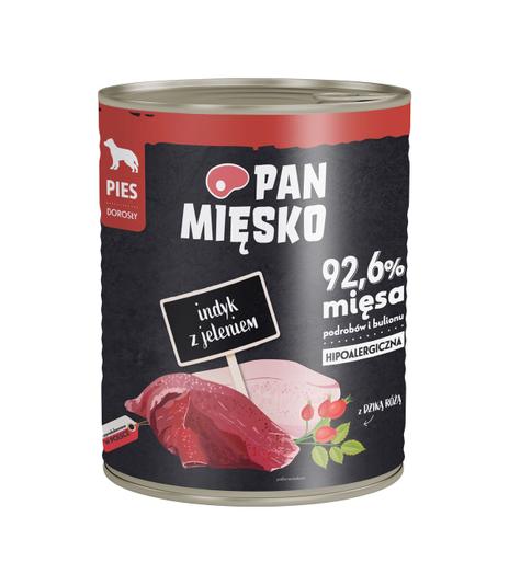 Pan Mięsko dla psa Indyk z jeleniem 800g