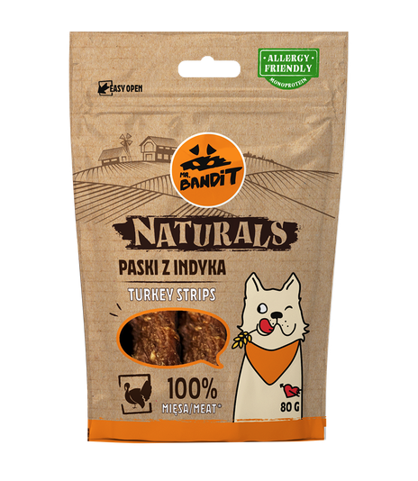 Mr. Bandit Naturals Paski z indyka 80g