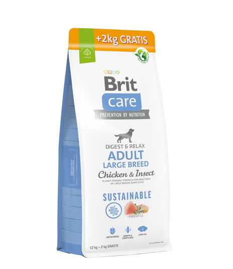 Brit Care Dog Sustainable Adult Large Chicken & Insect 12kg + 2kg GRATIS