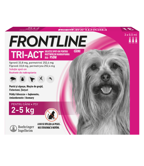 Frontline Krople TRI-ACT dla psów (2-5kg)