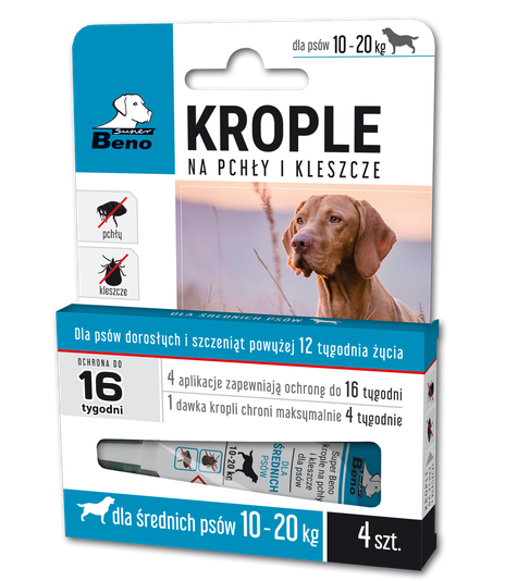 Krople na pchły i kleszcze dla średnich psów