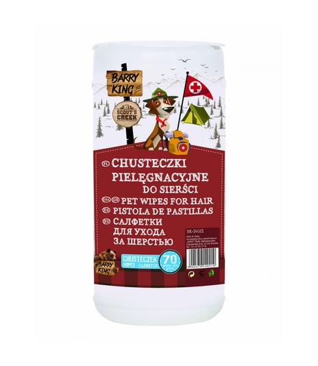 Barry King Chusteczki pielęgnacyjne do sierści 70 szt.