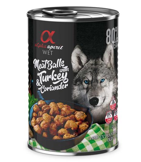 Alpha Spirit Mięsne klopsiki z indykiem i kolendrą 400g