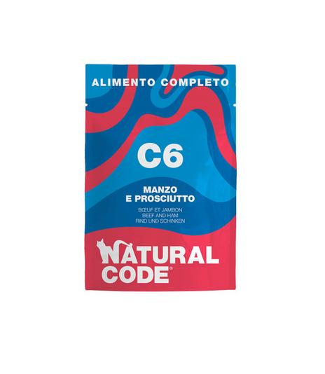 Natural Code Cat C6 Wołowina i szynka 70g