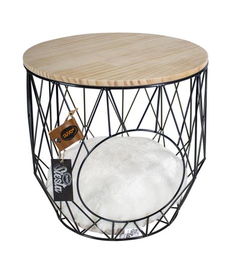 Druciany kosz dla kota DUVO+ - czarny - 33x33x39cm