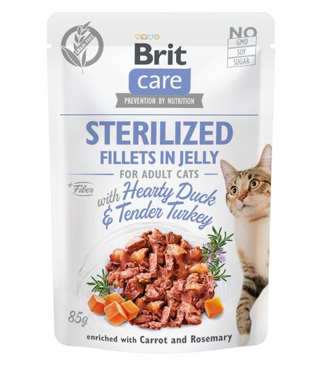 Brit Care Cat Sterilized Fillets in Jelly Duck & Turkey 85g