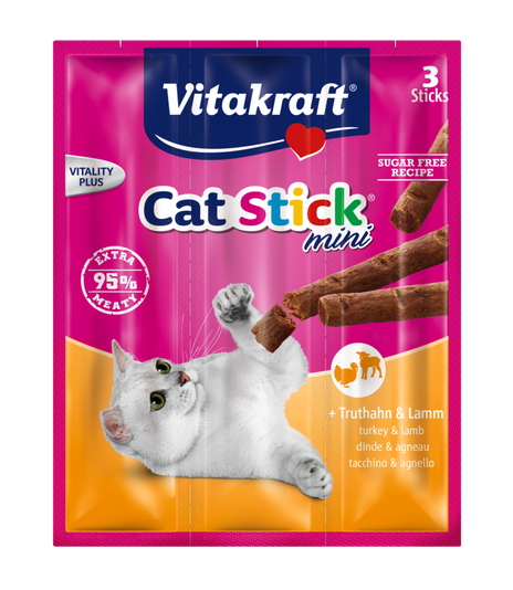 Vitakraft Cat-Stick Mini - indyk + jagnięcina - 6 sztuk