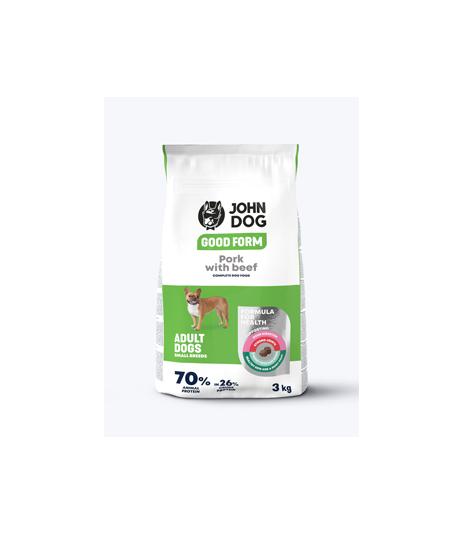 John Dog Wieprzowina z wołowiną i ryżem dla dorosłych psów małych ras 3kg