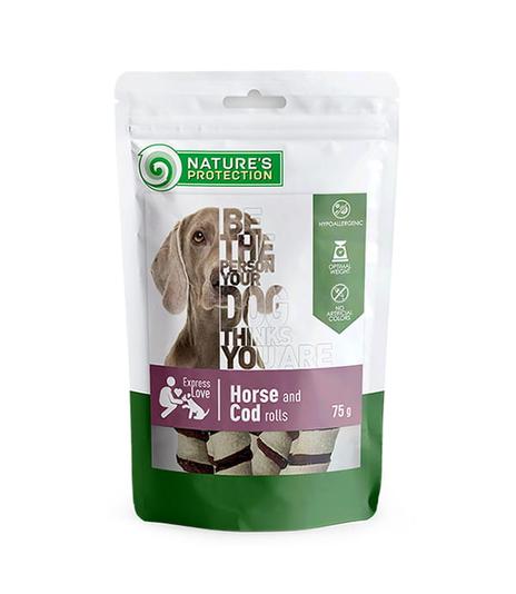 Nature's Protection Snacks Horse & Cod Rolles 75g