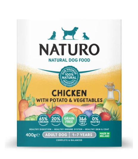 Naturo Grain Free kurczak z ziemniakami i warzywami 400g