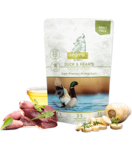Isegrim Adult Field  Duck & Hearts 410g