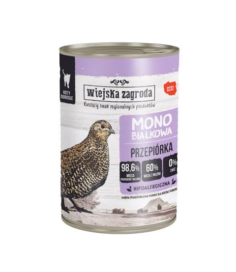 Wiejska Zagroda Mono Przepiorka dla kota 400g