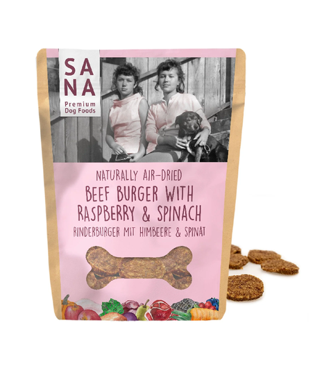 SANADog Beef Burger with raspberry & spinach 100g
