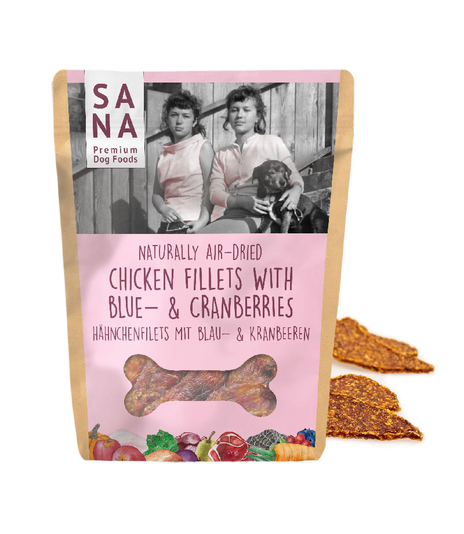 SANADog Chicken Fillets with blue- and cranberries 100g