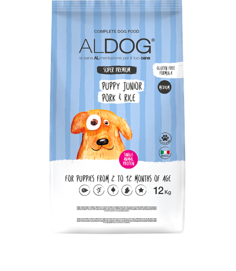 Aldog Puppy Junior Medium Pork & Rice 12kg
