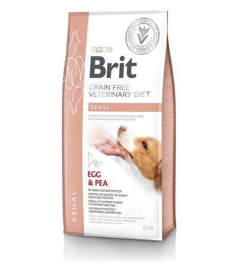 Brit Veterinary Diets Dog GF Renal Egg & Pea 12kg