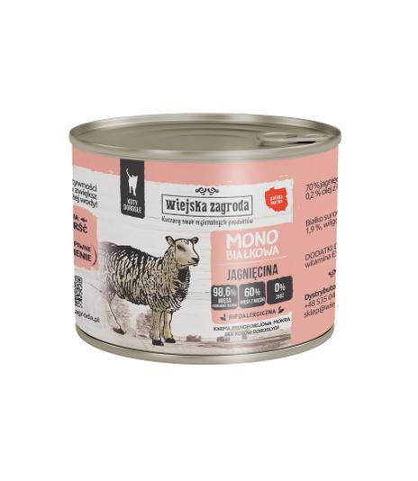 Wiejska Zagroda Mono Jagnięcina dla kota 200g