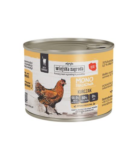 Wiejska Zagroda Mono Kurczak dla kota 200g