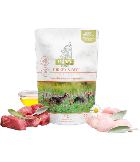 Isegrim Junior Mountain Turkey & Beef 410g