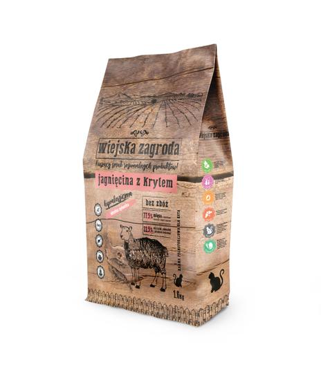 Wiejska Zagroda jagnięcina z krylem dla kota 1,6kg