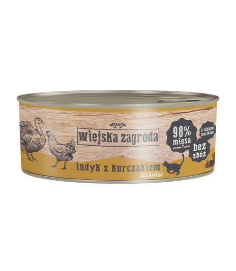 Wiejska Zagroda Indyk z kurczakiem dla kociąt 85g