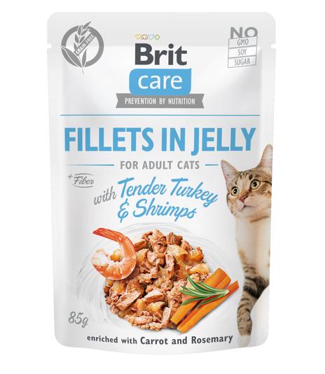 Brit Care Cat Fillets in Jelly Turkey & Shrimps 85g